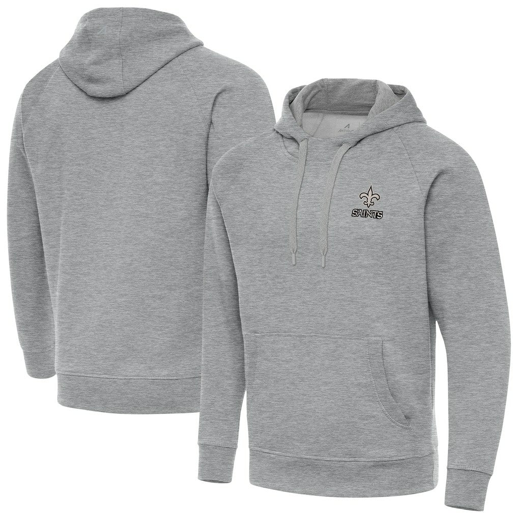 NFL New Orleans Saints Antigua Brushed Carbon Victory Pullover Hoodie