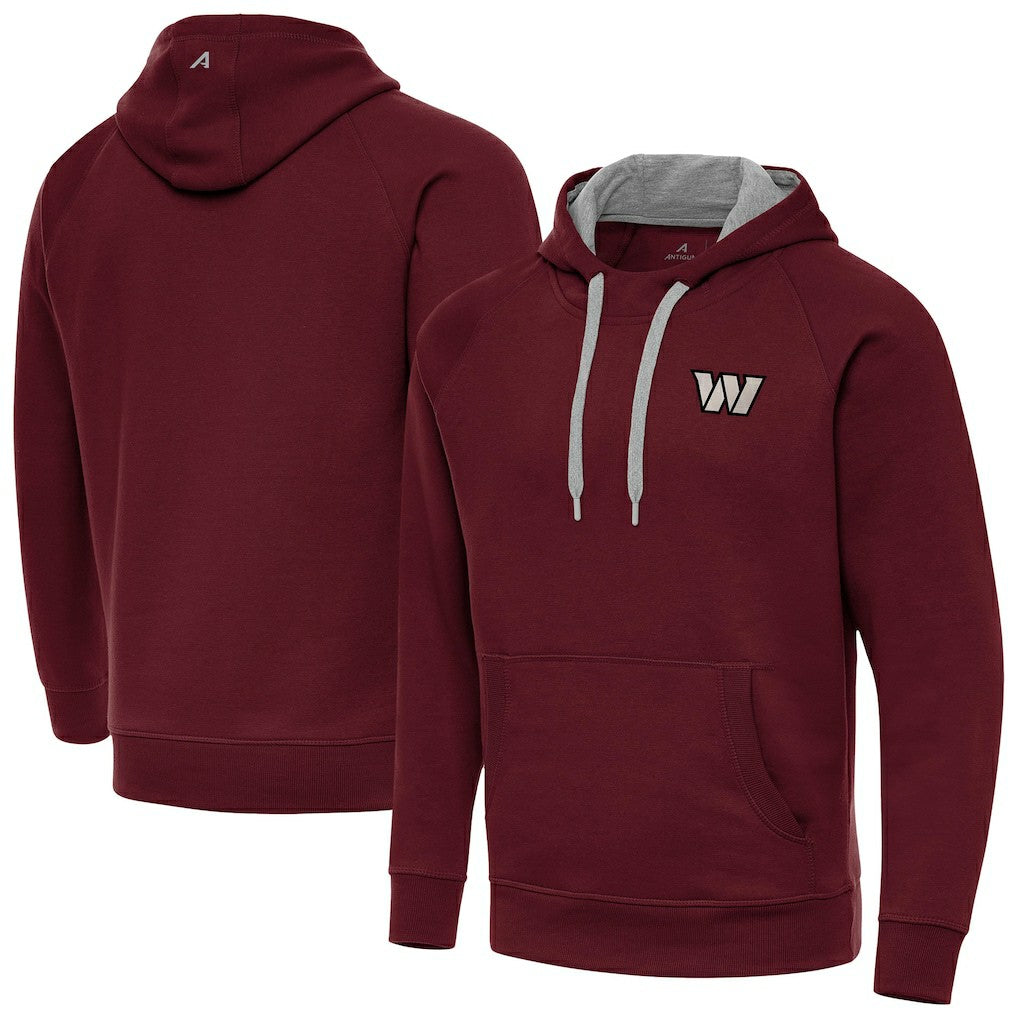 NFL Washington Commanders Antigua Brushed Carbon Victory Pullover Hoodie