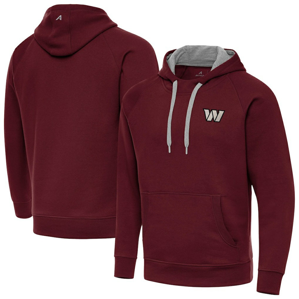 NFL Washington Commanders Antigua Brushed Carbon Victory Pullover Hoodie