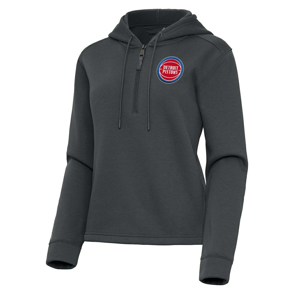 Detroit Pistons Antigua Women's Contemporary Quarter-Zip Hoodie sale - Pewter outlet