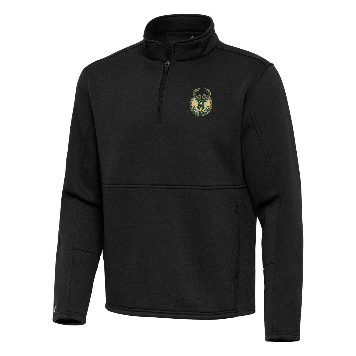 Milwaukee Bucks Antigua Twist Quarter-Zip Pullover Top - Black sale