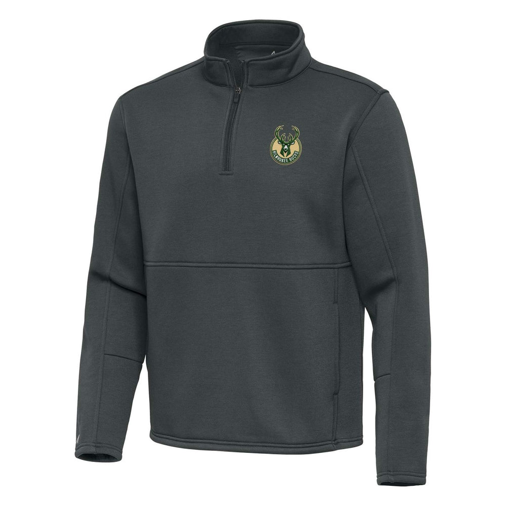 Milwaukee Bucks Antigua Twist Quarter-Zip Pullover Top - Pewter for sale