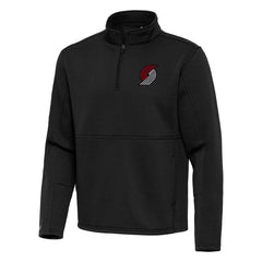 Portland Trail Blazers Antigua Twist Quarter-Zip Pullover Top - Black on sale