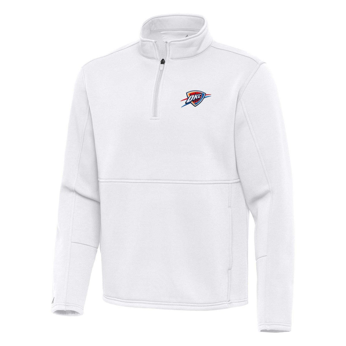 Oklahoma City Thunder Antigua Twist Quarter-Zip Pullover Top - White cheap