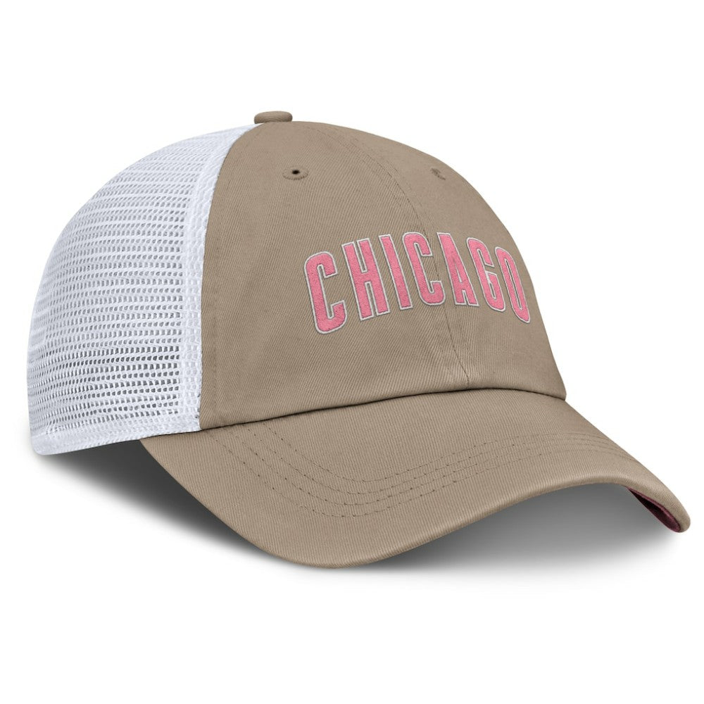 Chicago Cubs Unisex Mother's Day Club Trucker Adjustable Hat - Khaki/White | Nike