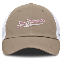 San Francisco Giants Unisex Mother's Day Club Trucker Adjustable Hat - Khaki/White | Nike