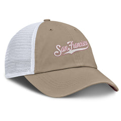 San Francisco Giants Unisex Mother's Day Club Trucker Adjustable Hat - Khaki/White | Nike