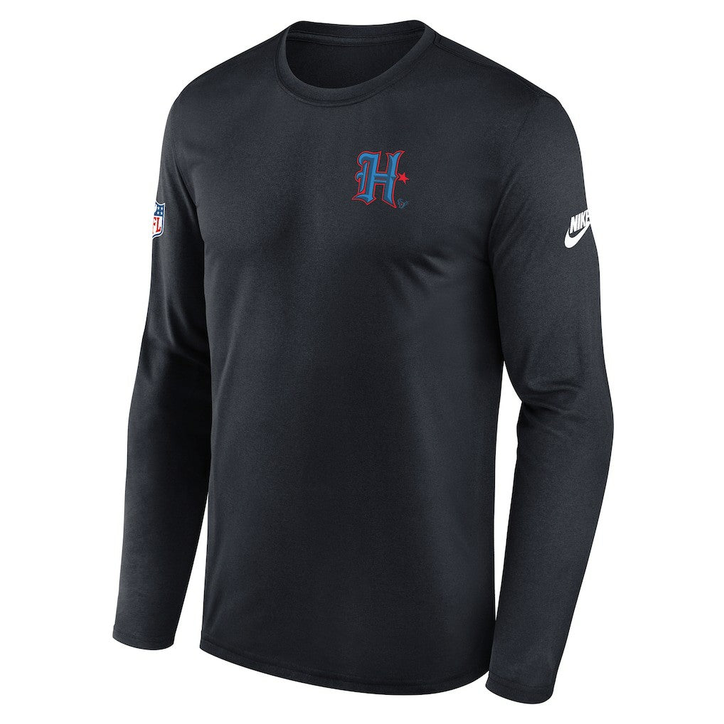 NFL Houston Texans Legend Small Logo Dri-FIT Long Sleeve T-Shirt