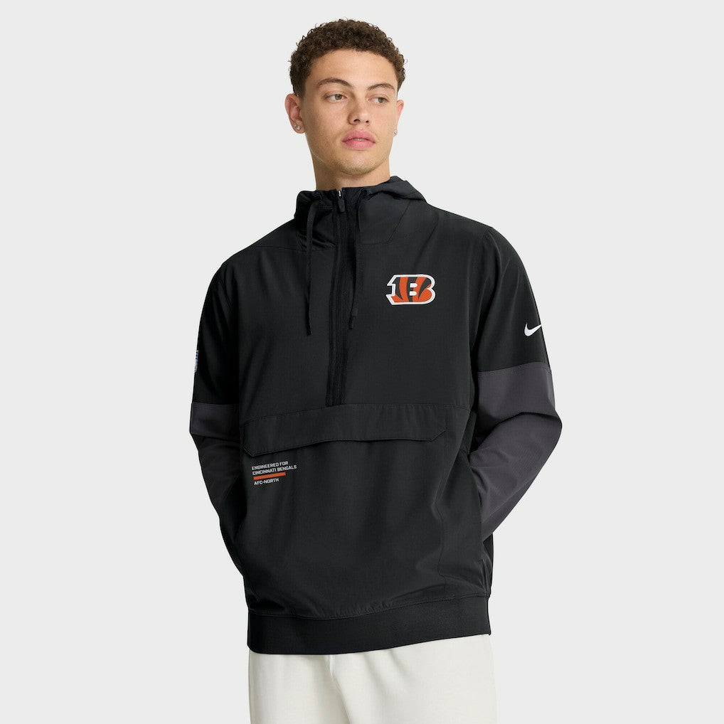 NFL Cincinnati Bengals Sideline Anorak Half-Zip Hoodie Jacket