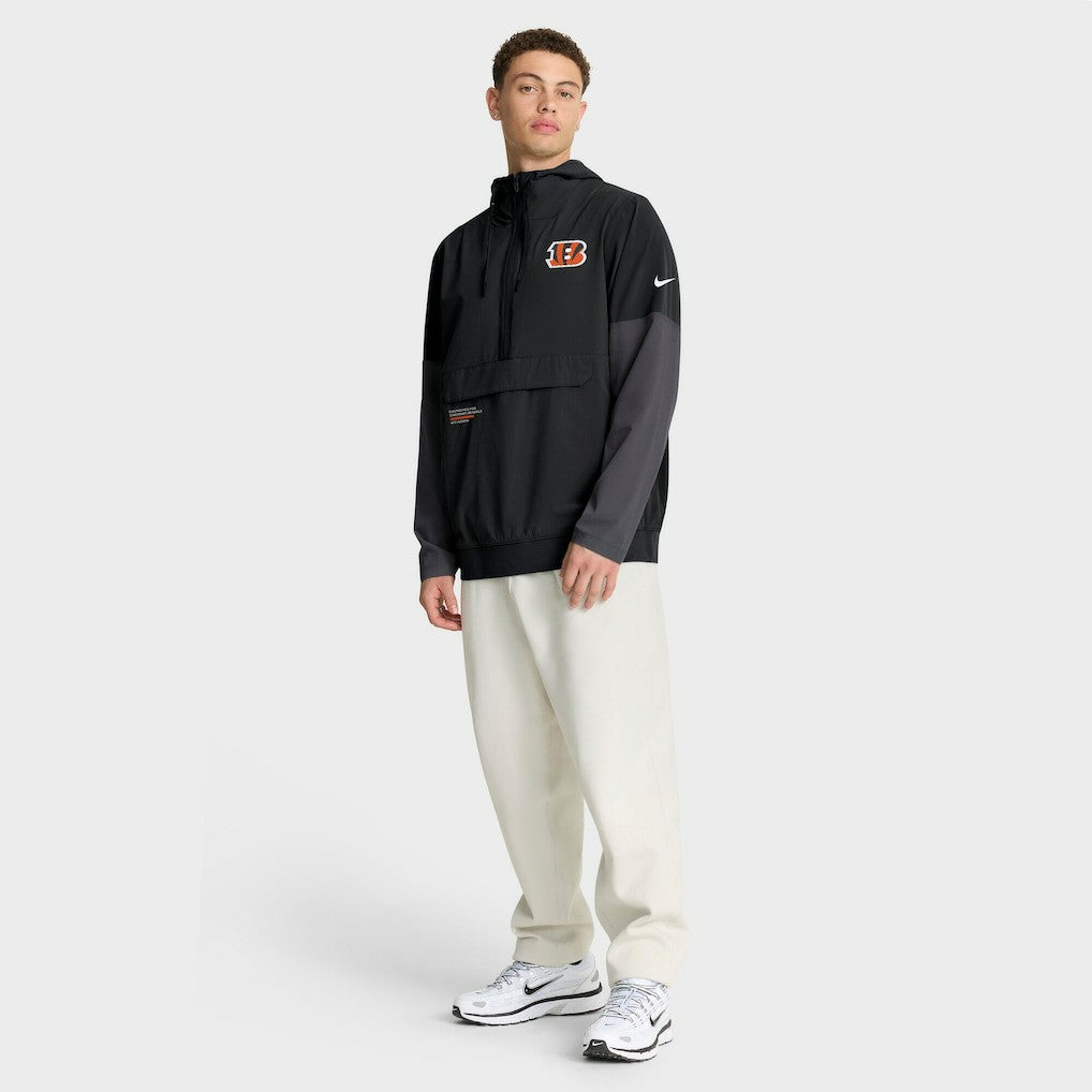 NFL Cincinnati Bengals Sideline Anorak Half-Zip Hoodie Jacket