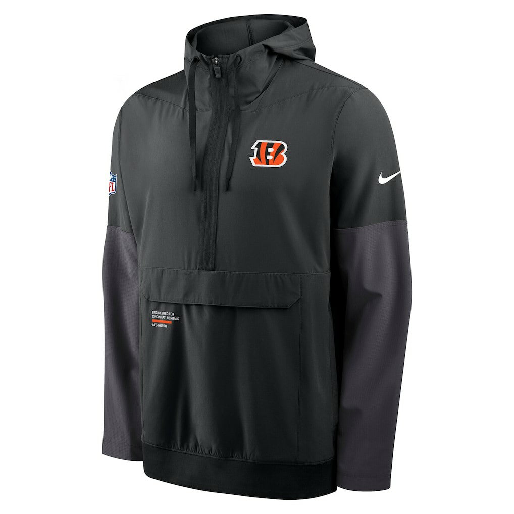 NFL Cincinnati Bengals Sideline Anorak Half-Zip Hoodie Jacket