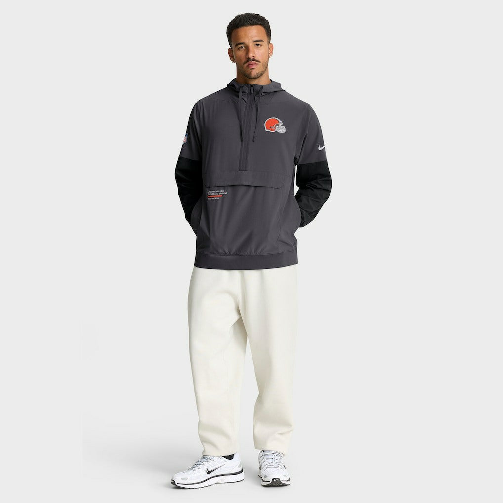 NFL Cleveland Browns Sideline Anorak Half-Zip Hoodie Jacket
