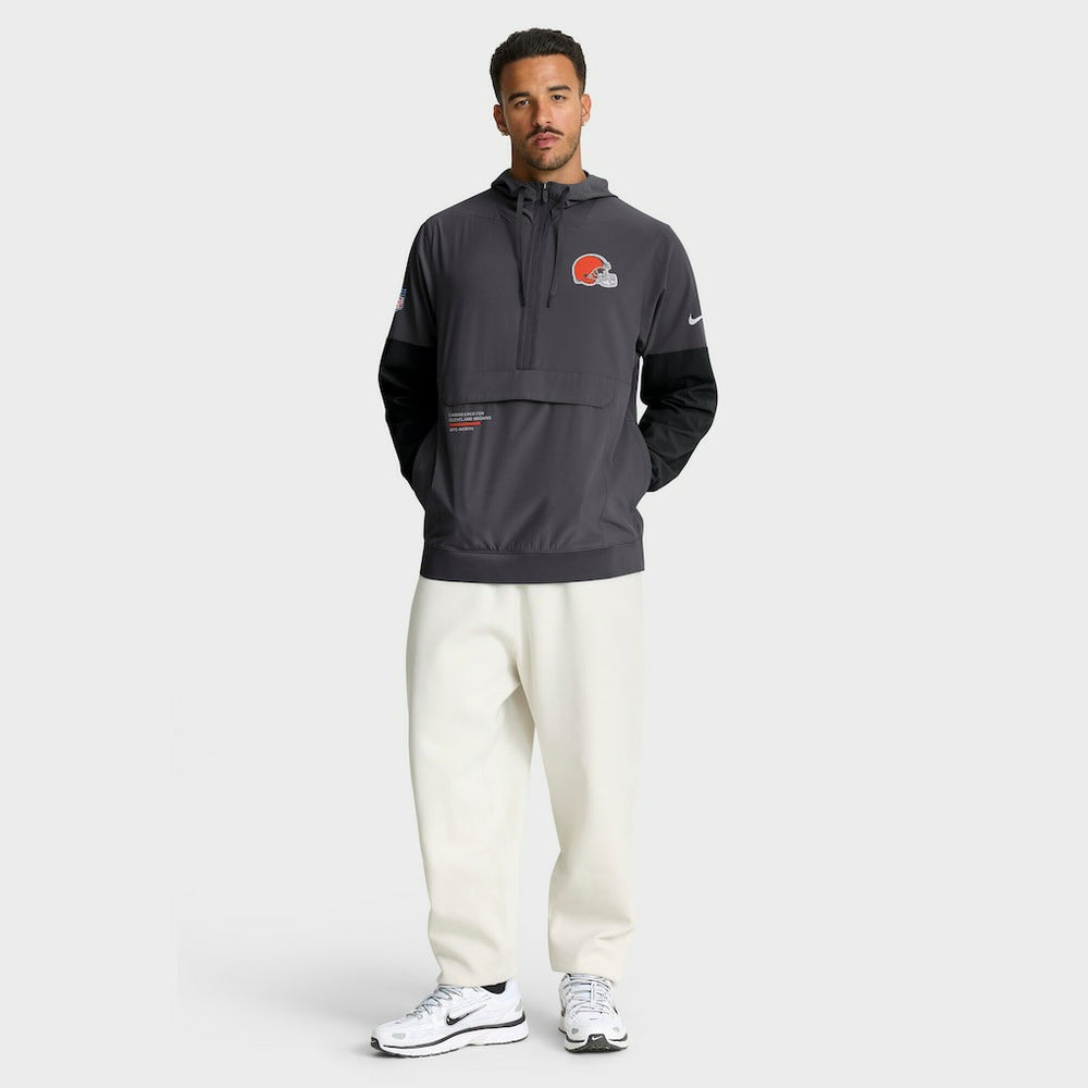 NFL Cleveland Browns Sideline Anorak Half-Zip Hoodie Jacket