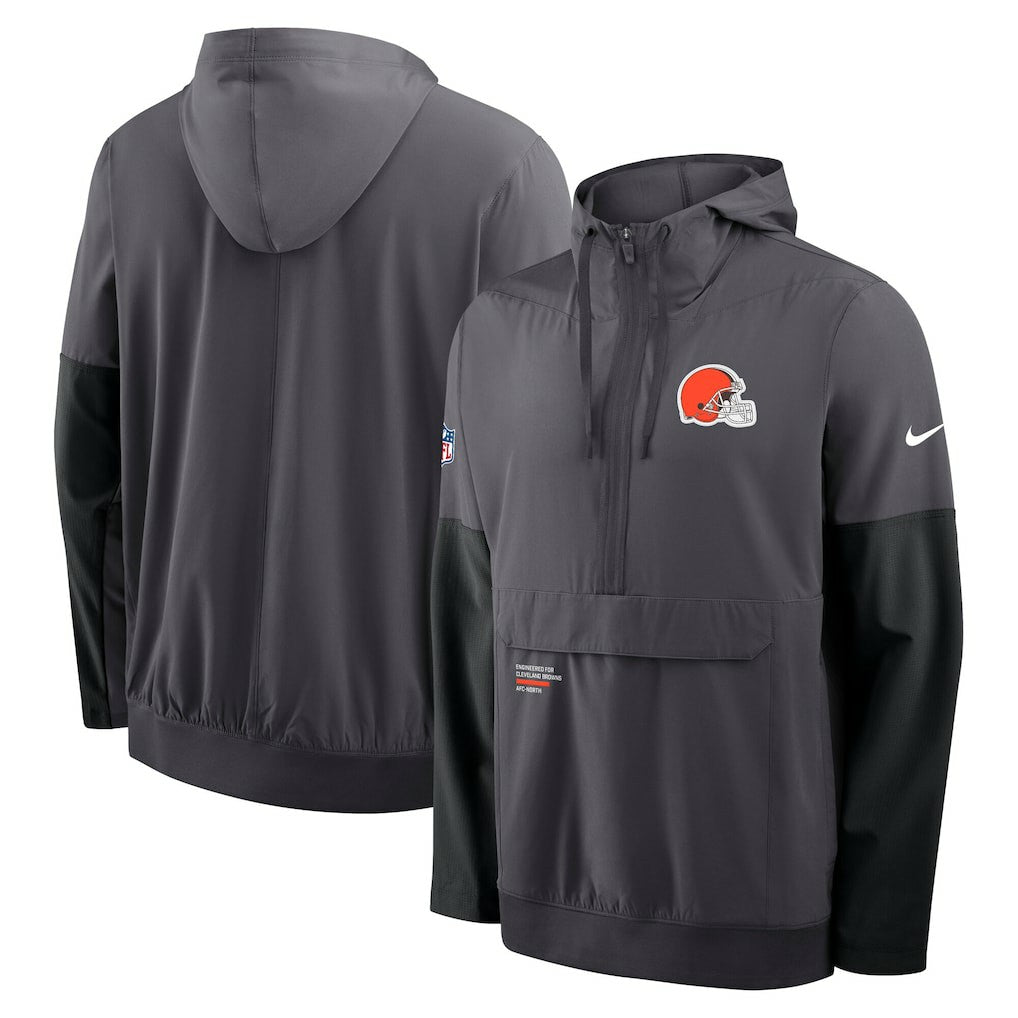 NFL Cleveland Browns Sideline Anorak Half-Zip Hoodie Jacket