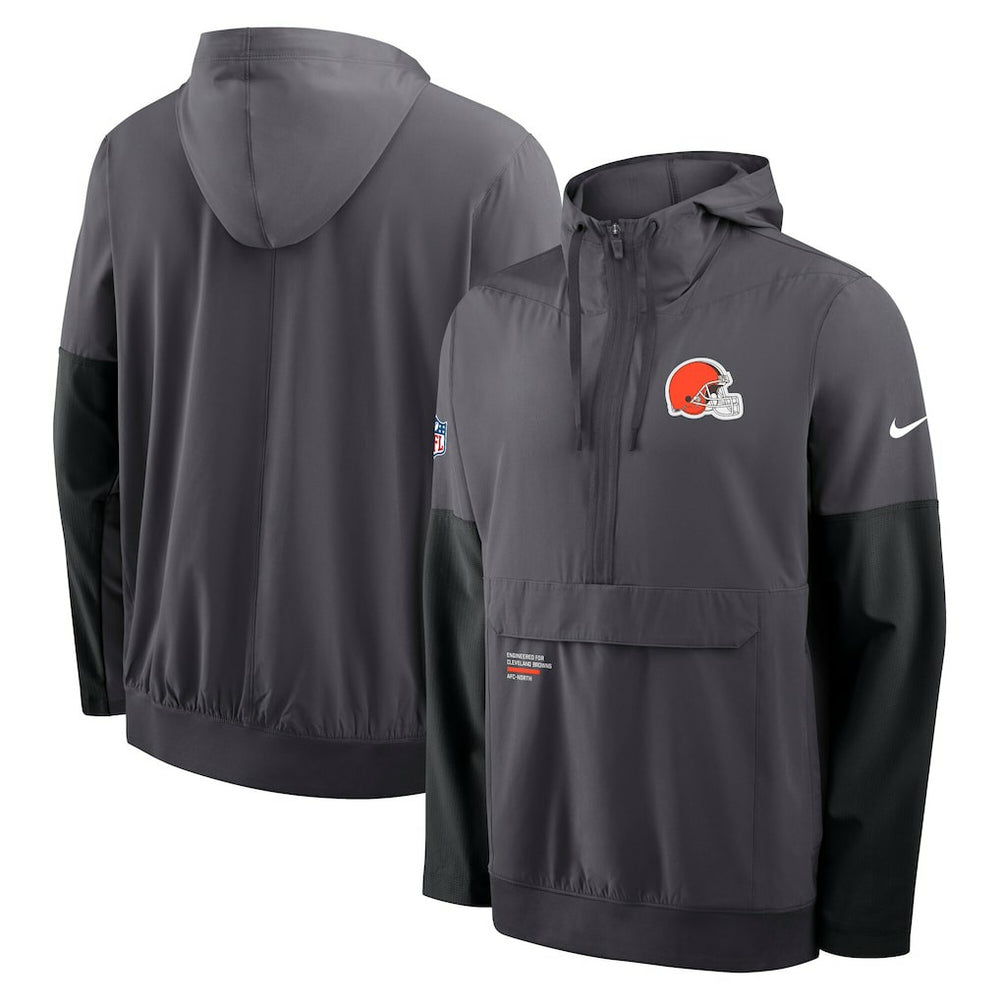 NFL Cleveland Browns Sideline Anorak Half-Zip Hoodie Jacket