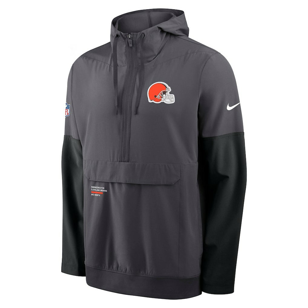 NFL Cleveland Browns Sideline Anorak Half-Zip Hoodie Jacket
