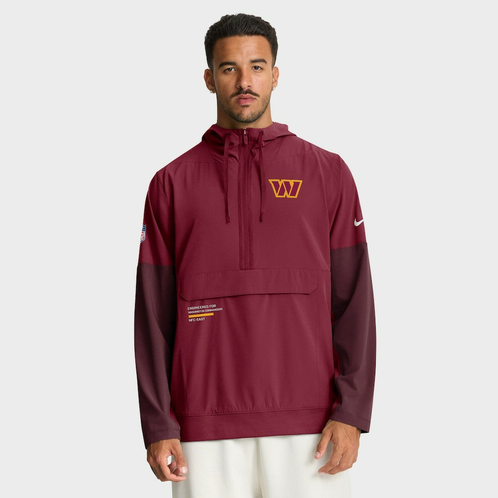 NFL Washington Commanders Sideline Anorak Half-Zip Hoodie Jacket