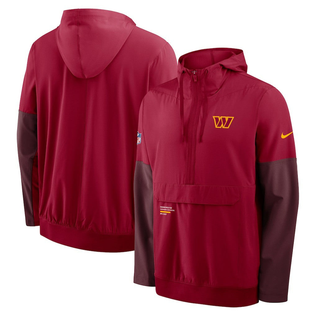 NFL Washington Commanders Sideline Anorak Half-Zip Hoodie Jacket