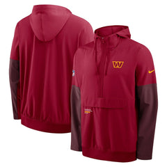 NFL Washington Commanders Sideline Anorak Half-Zip Hoodie Jacket