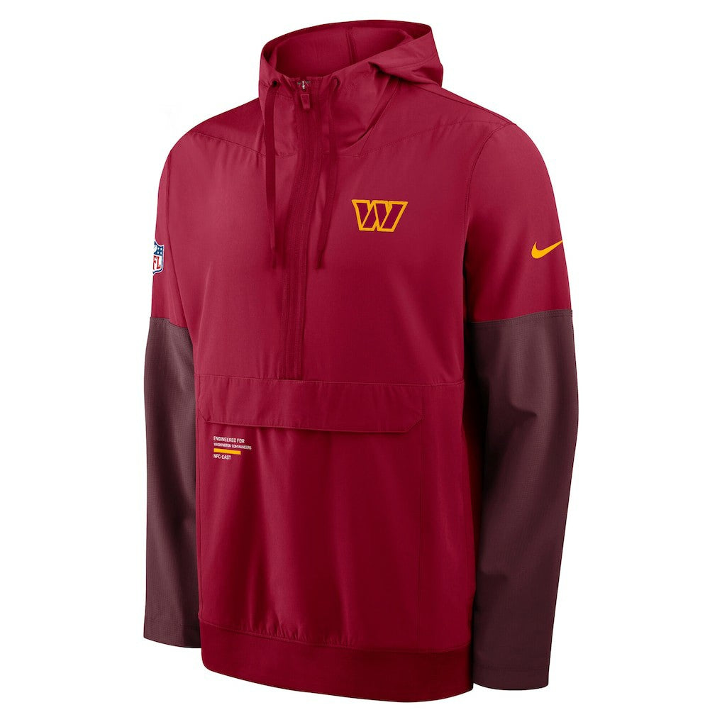 NFL Washington Commanders Sideline Anorak Half-Zip Hoodie Jacket
