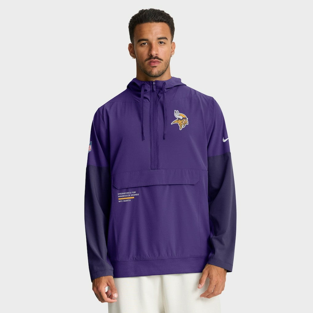 NFL Minnesota Vikings Sideline Anorak Half-Zip Hoodie Jacket