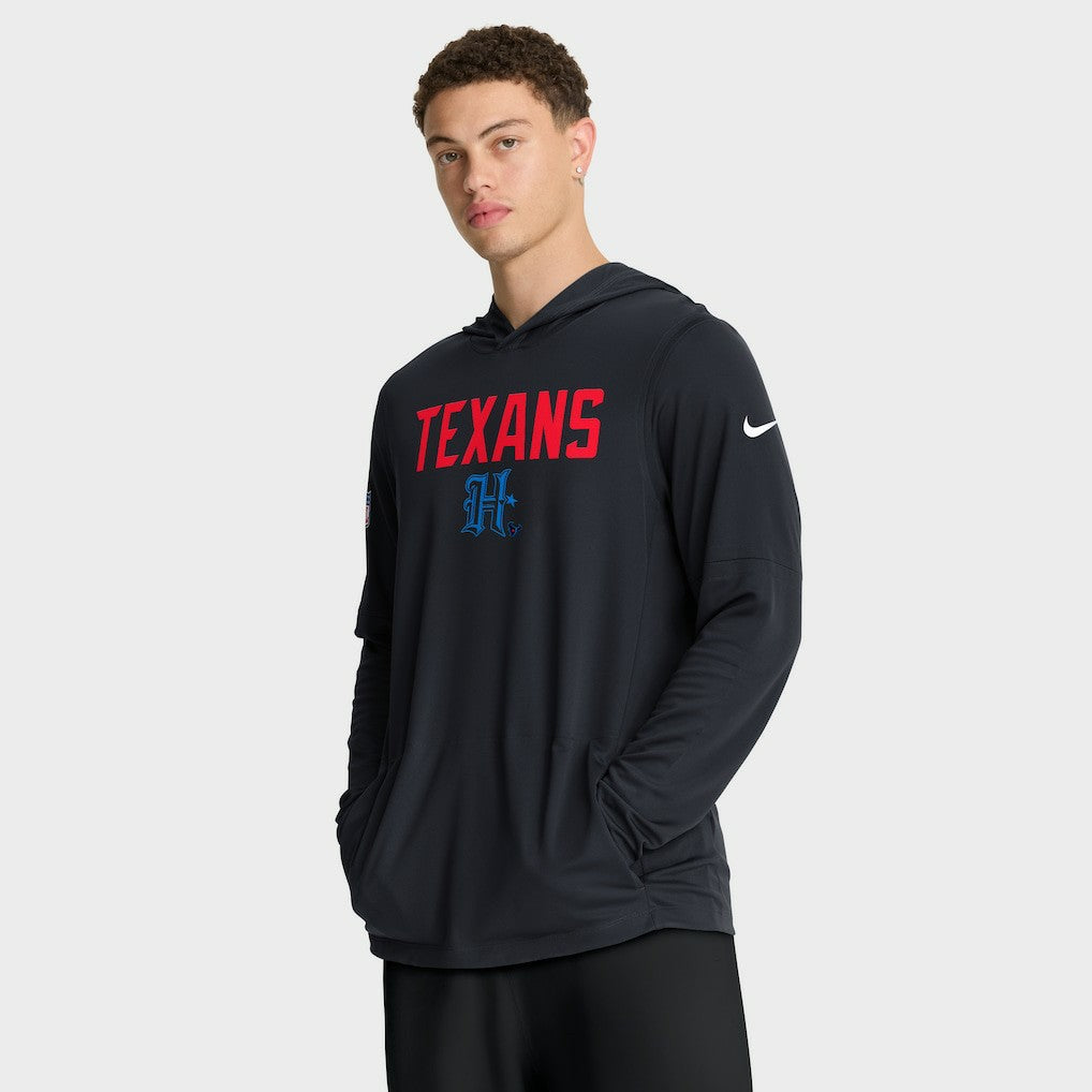 NFL Houston Texans Sideline Pass Accuracy Dri-FIT Long Sleeve Hoodie T-Shirt