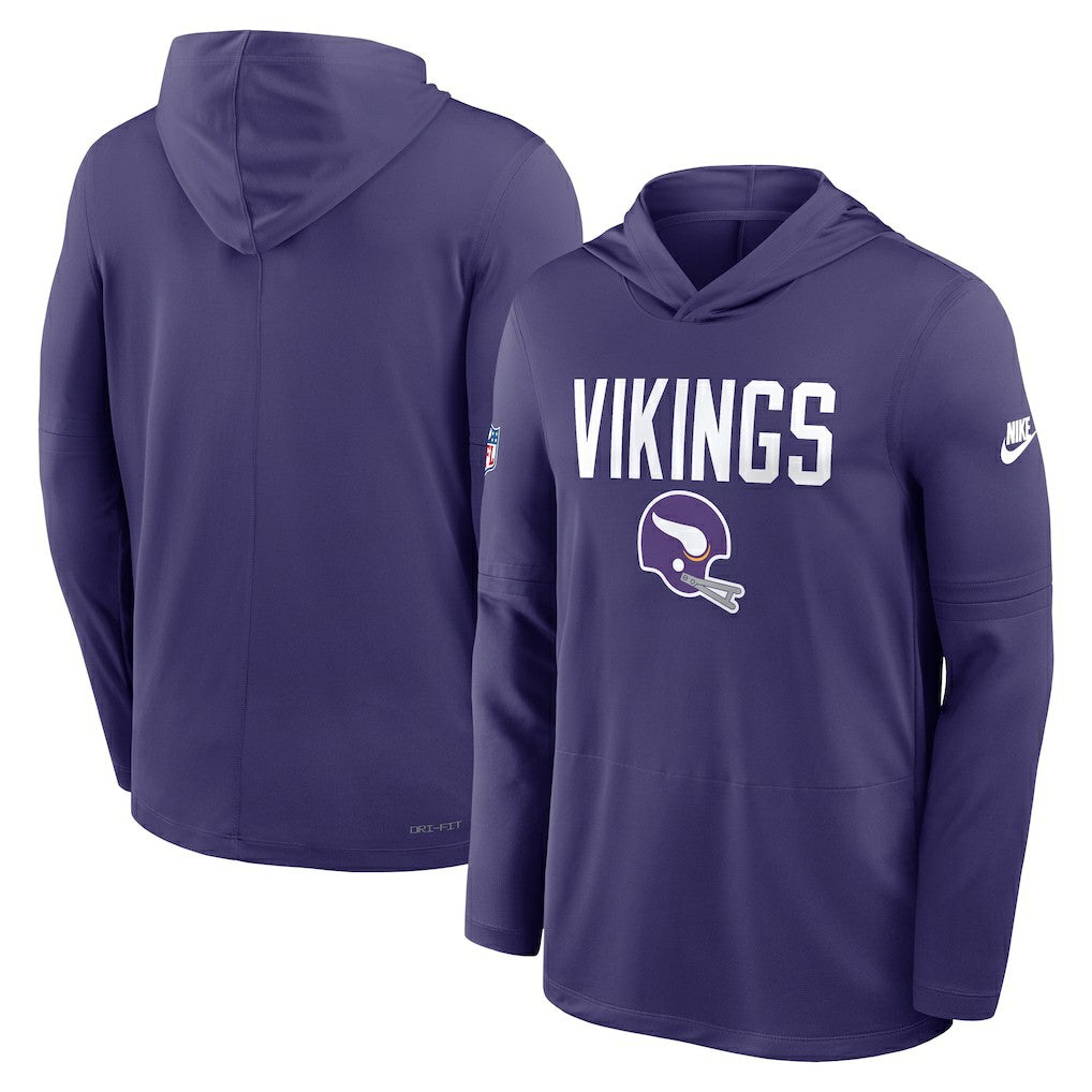 NFL Minnesota Vikings Sideline Pass Accuracy Dri-FIT Long Sleeve Hoodie T-Shirt