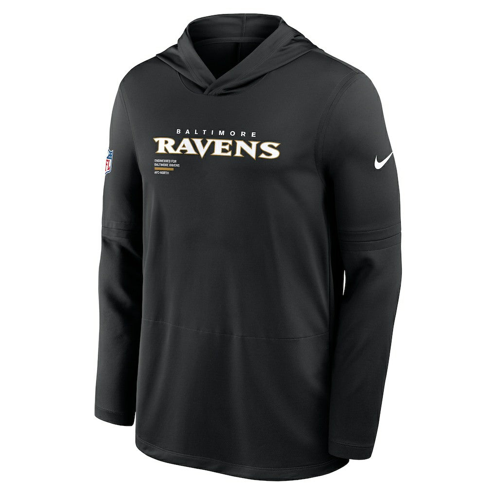 NFL Baltimore Ravens Sideline Pure Fury Performance Long Sleeve Hoodie T-Shirt