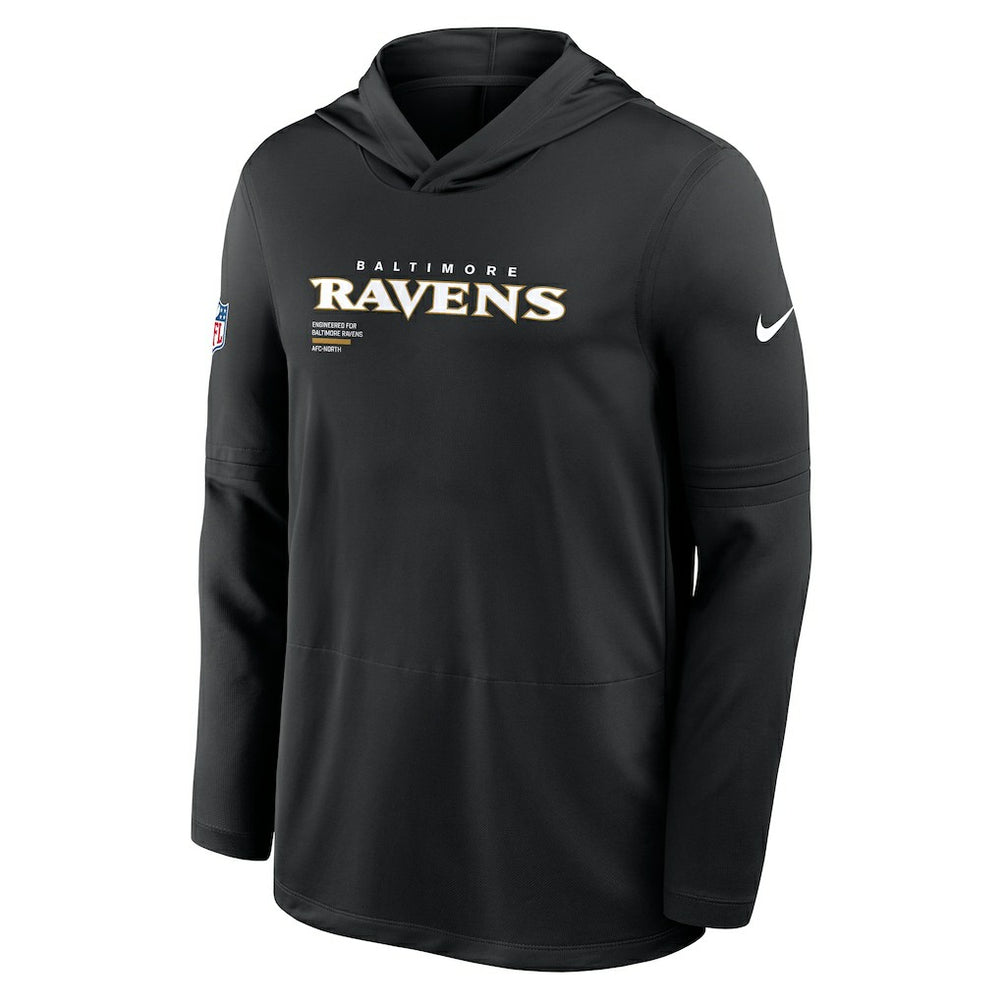 NFL Baltimore Ravens Sideline Pure Fury Performance Long Sleeve Hoodie T-Shirt