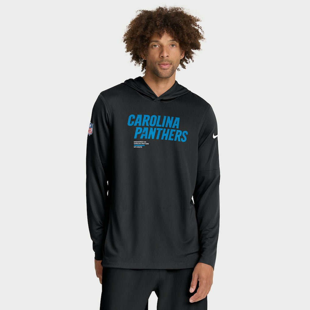 NFL Carolina Panthers Sideline Pure Fury Performance Long Sleeve Hoodie T-Shirt