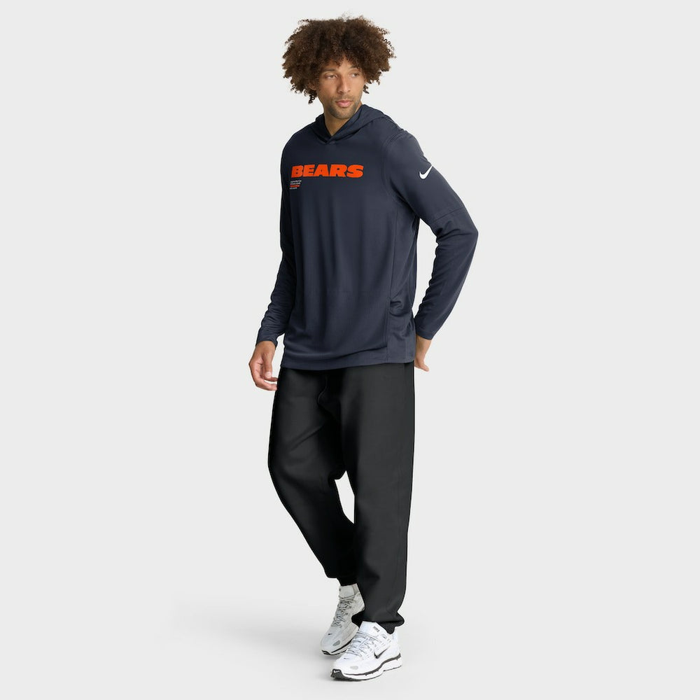 NFL Chicago Bears Sideline Pure Fury Performance Long Sleeve Hoodie T-Shirt