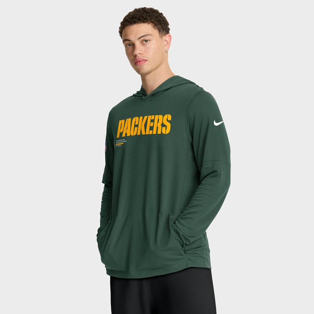 NFL Green Bay Packers Sideline Pure Fury Performance Long Sleeve Hoodie T-Shirt