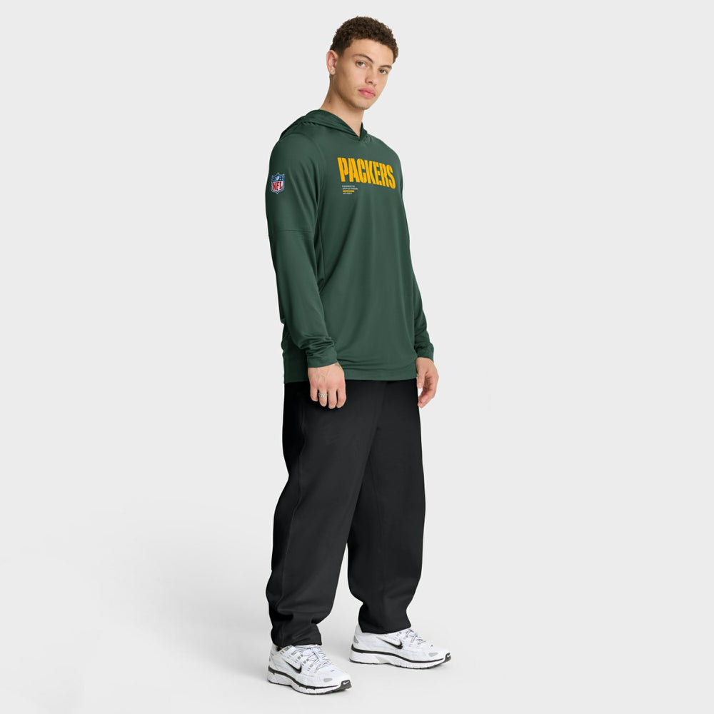 NFL Green Bay Packers Sideline Pure Fury Performance Long Sleeve Hoodie T-Shirt