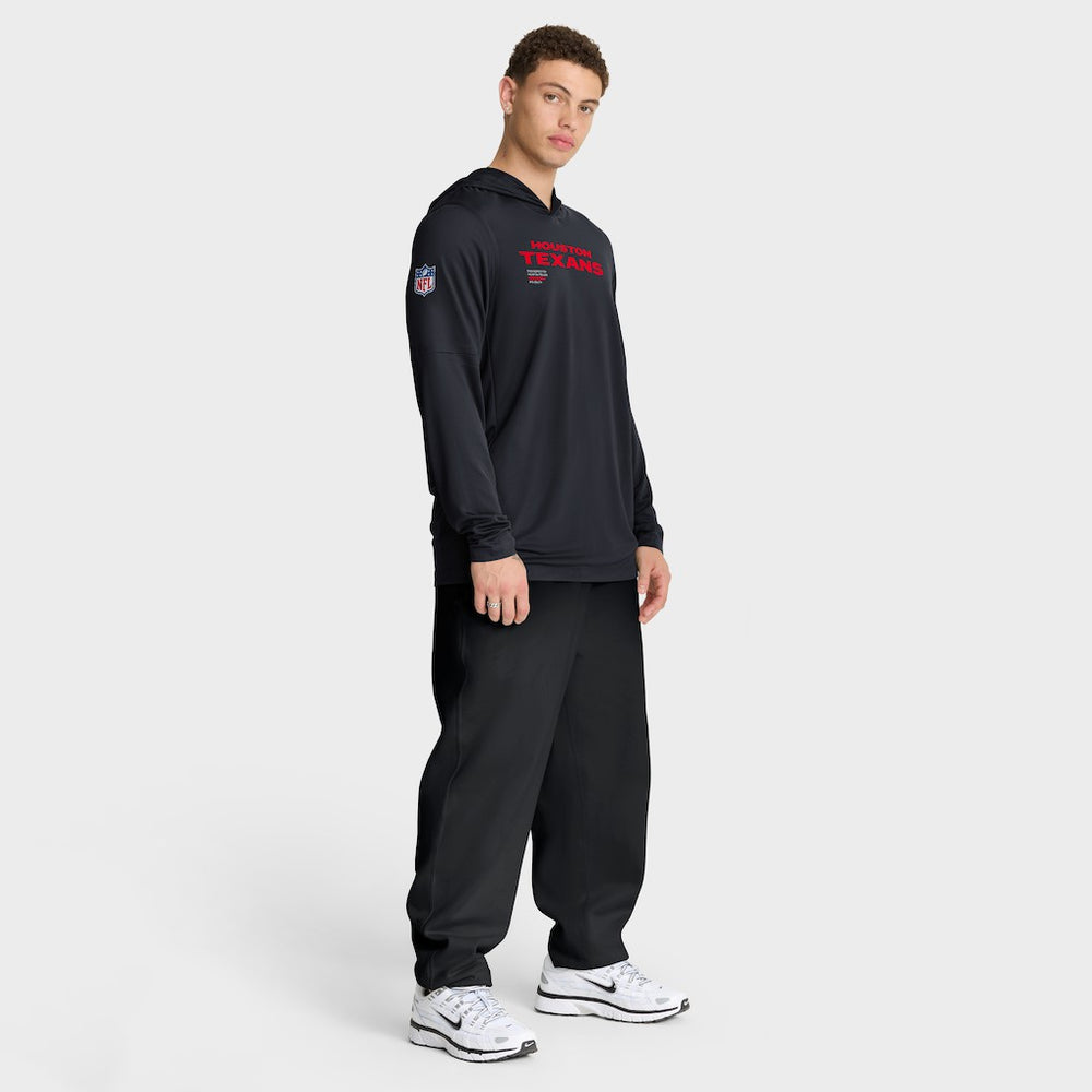 NFL Houston Texans Sideline Pure Fury Performance Long Sleeve Hoodie T-Shirt
