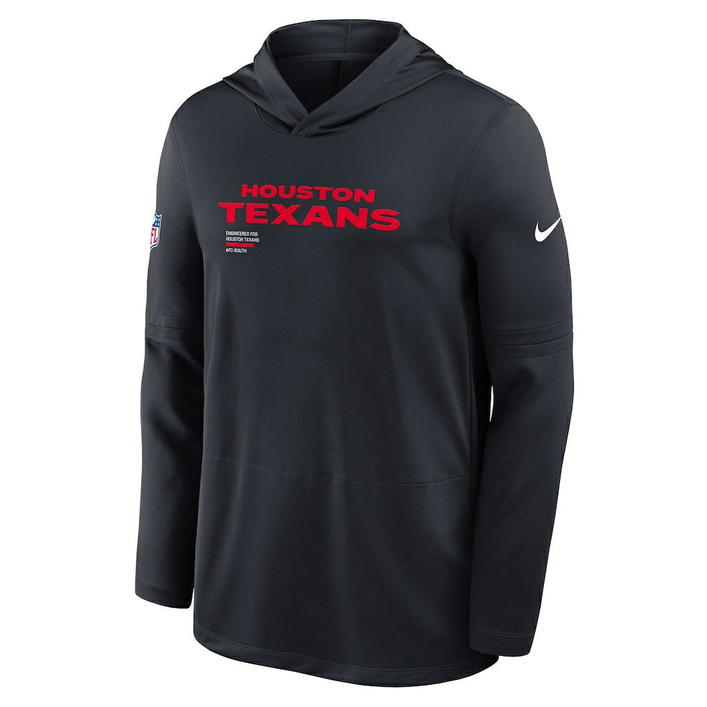 NFL Houston Texans Sideline Pure Fury Performance Long Sleeve Hoodie T-Shirt