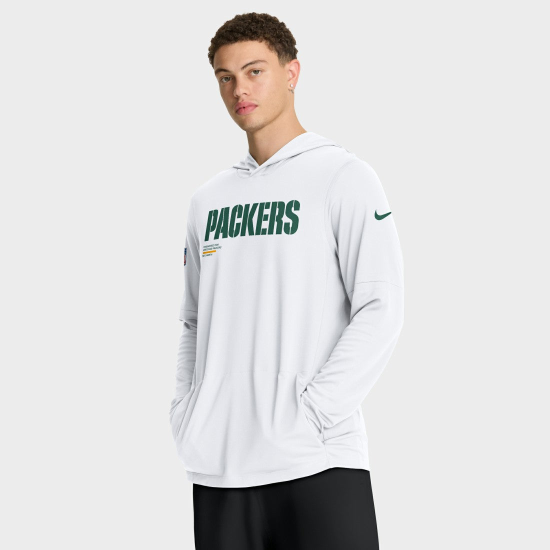 NFL Green Bay Packers Sideline Pure Fury Performance Long Sleeve Hoodie T-Shirt