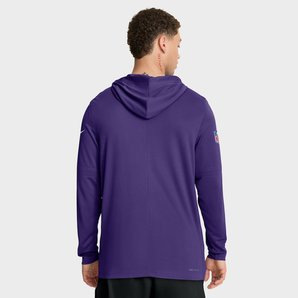 NFL Minnesota Vikings Sideline Pure Fury Performance Long Sleeve Hoodie T-Shirt