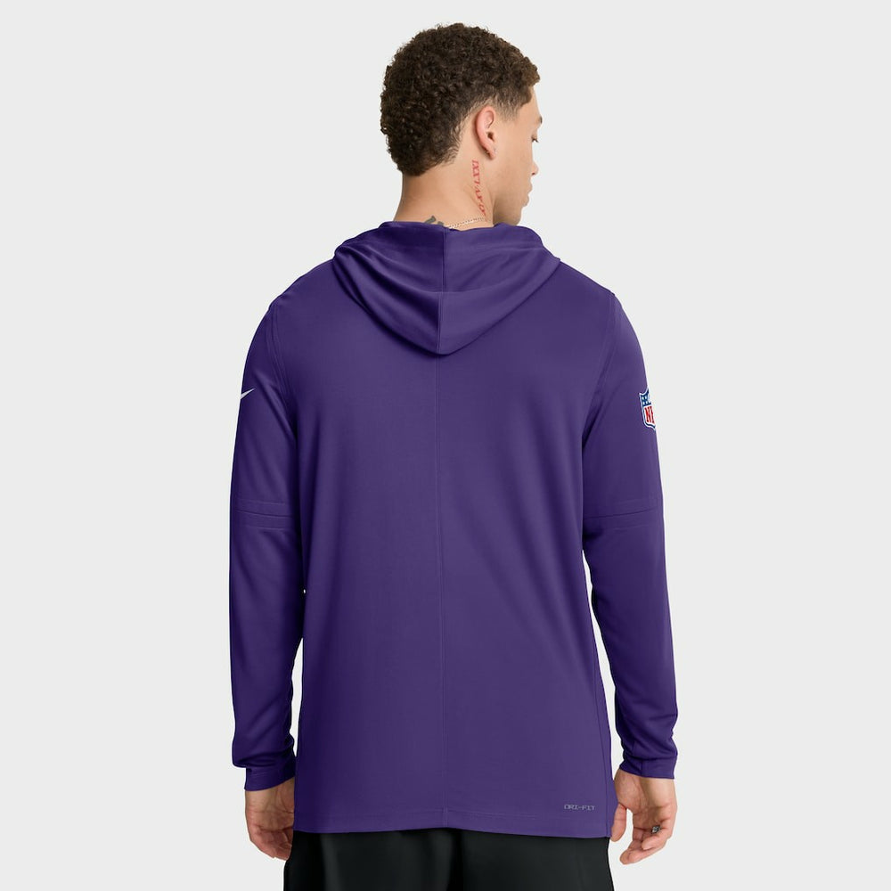 NFL Minnesota Vikings Sideline Pure Fury Performance Long Sleeve Hoodie T-Shirt