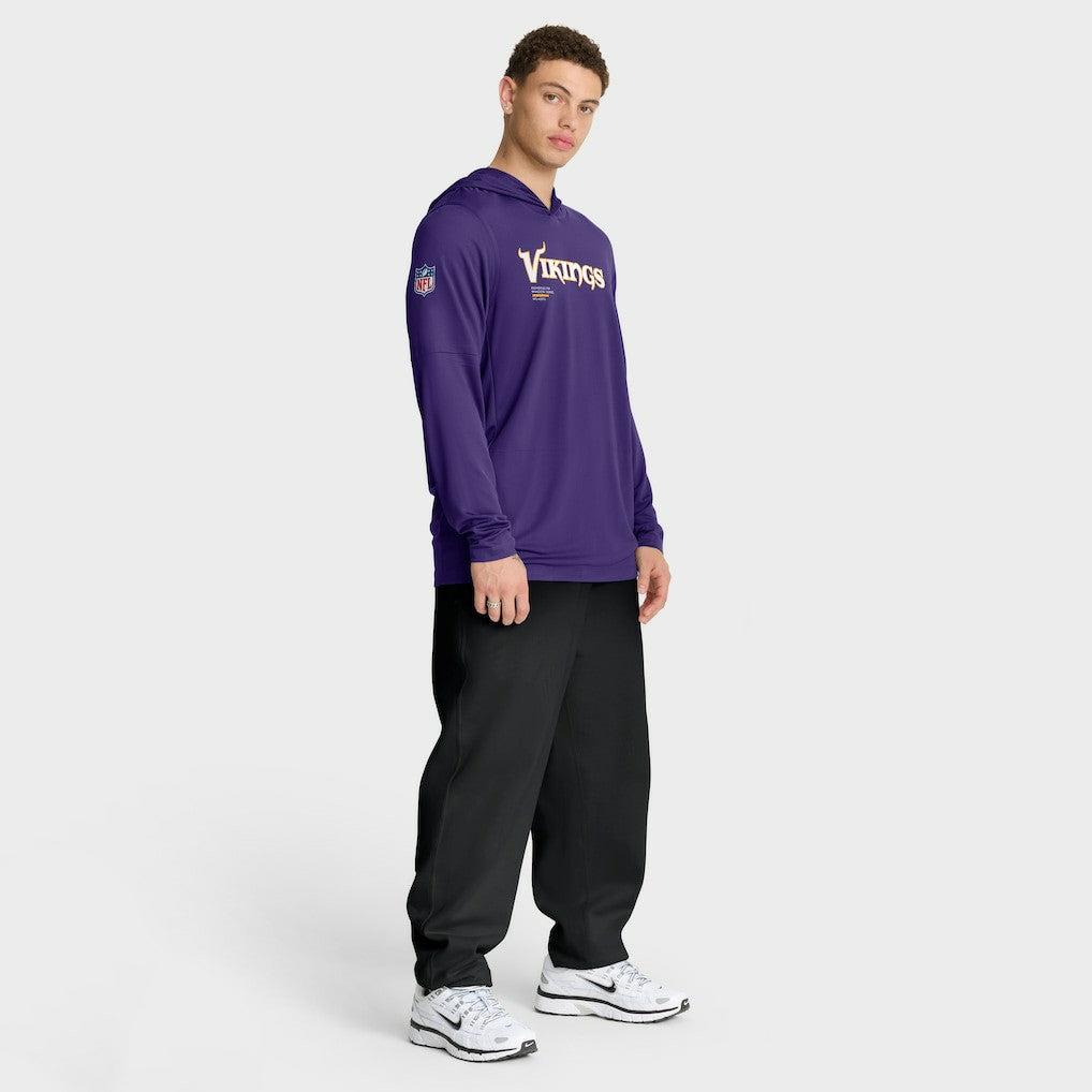 NFL Minnesota Vikings Sideline Pure Fury Performance Long Sleeve Hoodie T-Shirt