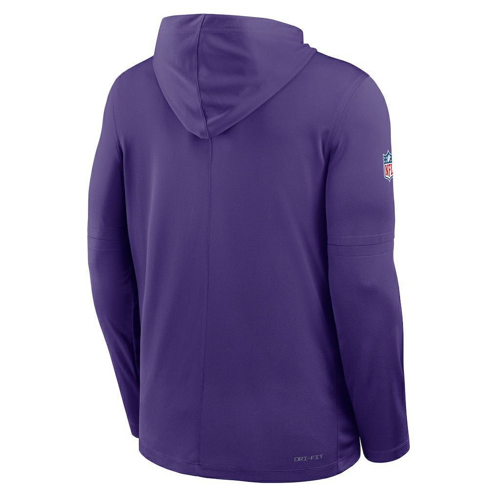 NFL Minnesota Vikings Sideline Pure Fury Performance Long Sleeve Hoodie T-Shirt