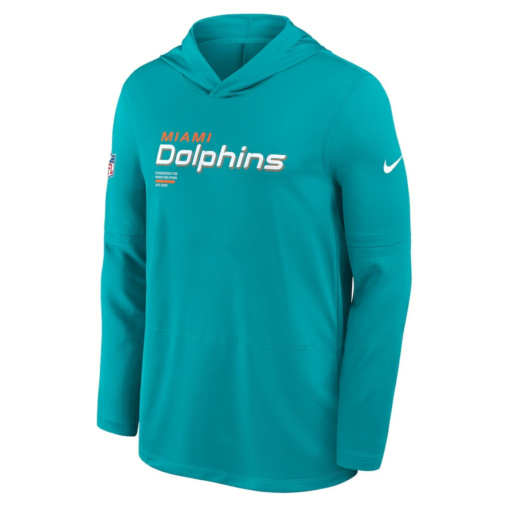 NFL Miami Dolphins Sideline Pure Fury Performance Long Sleeve Hoodie T-Shirt