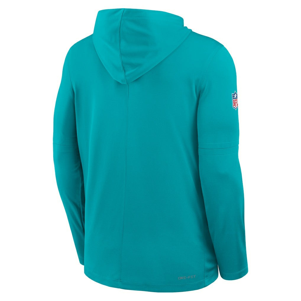 NFL Miami Dolphins Sideline Pure Fury Performance Long Sleeve Hoodie T-Shirt