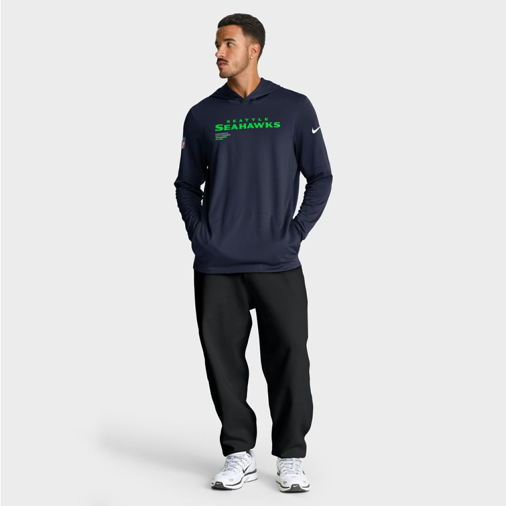 NFL Seattle Seahawks Sideline Pure Fury Performance Long Sleeve Hoodie T-Shirt