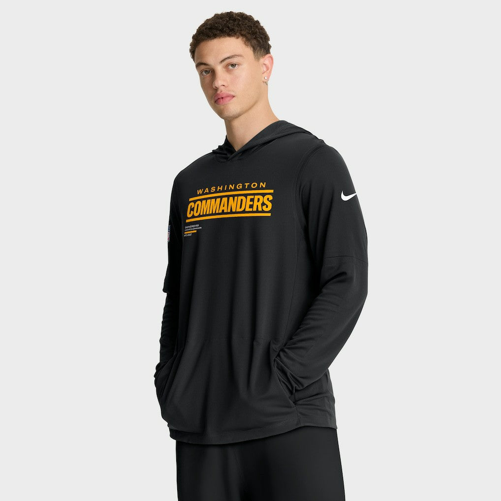 NFL Washington Commanders Sideline Pure Fury Performance Long Sleeve Hoodie T-Shirt