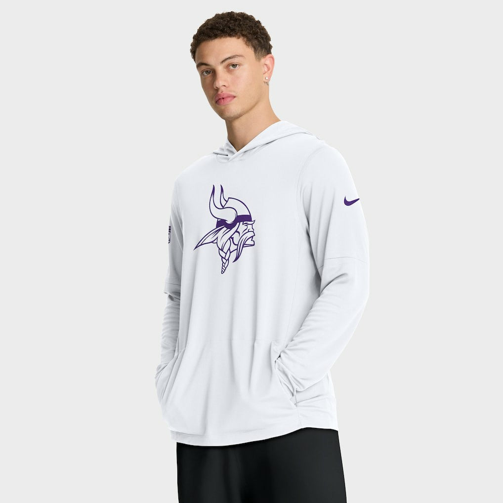 NFL Minnesota Vikings Sideline Option Read Dri-FIT Long Sleeve Hoodie T-Shirt
