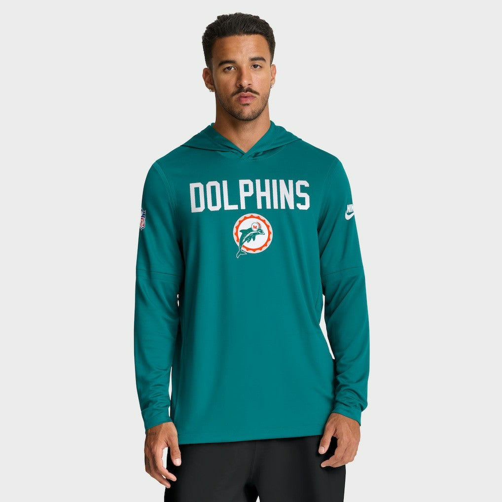 NFL Miami Dolphins Big & Tall Alt Pack Dri-FIT Long Sleeve Hoodie T-Shirt