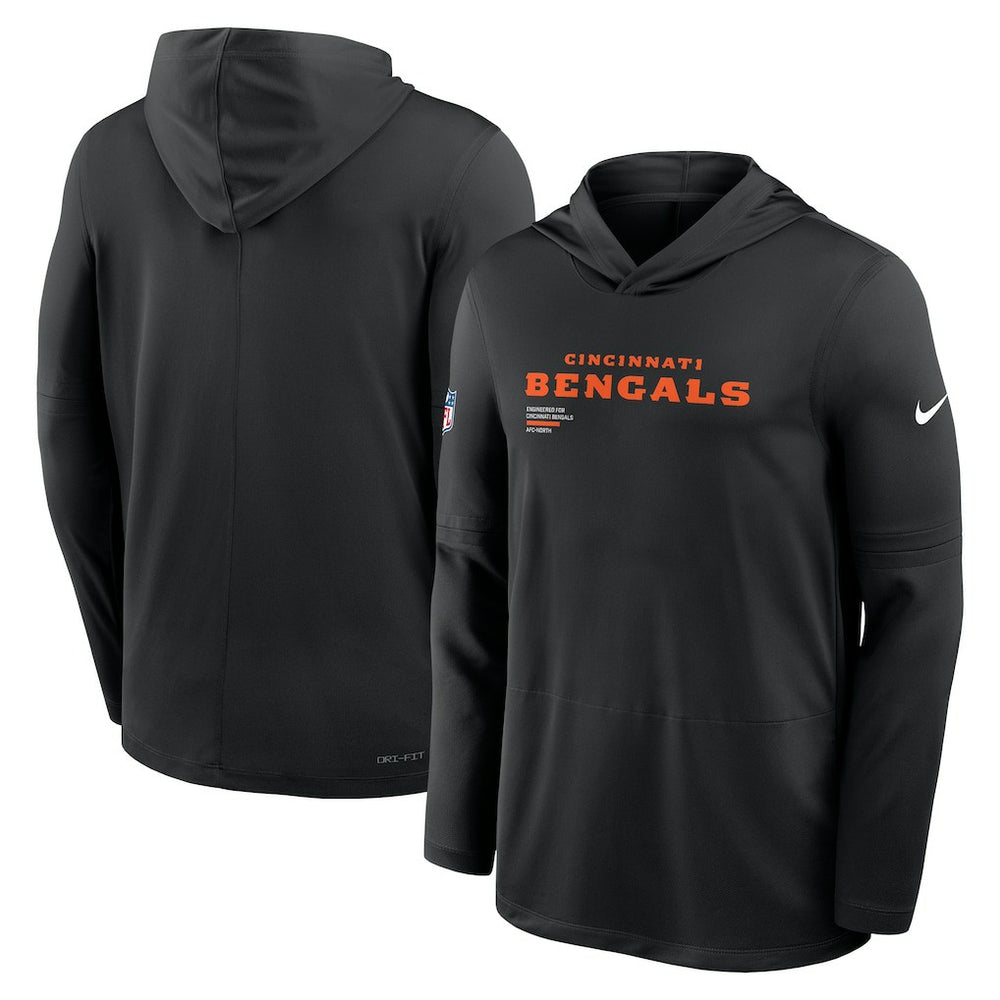 NFL Cincinnati Bengals Big & Tall Sideline Dri-FIT Long Sleeve Hoodie T-Shirt