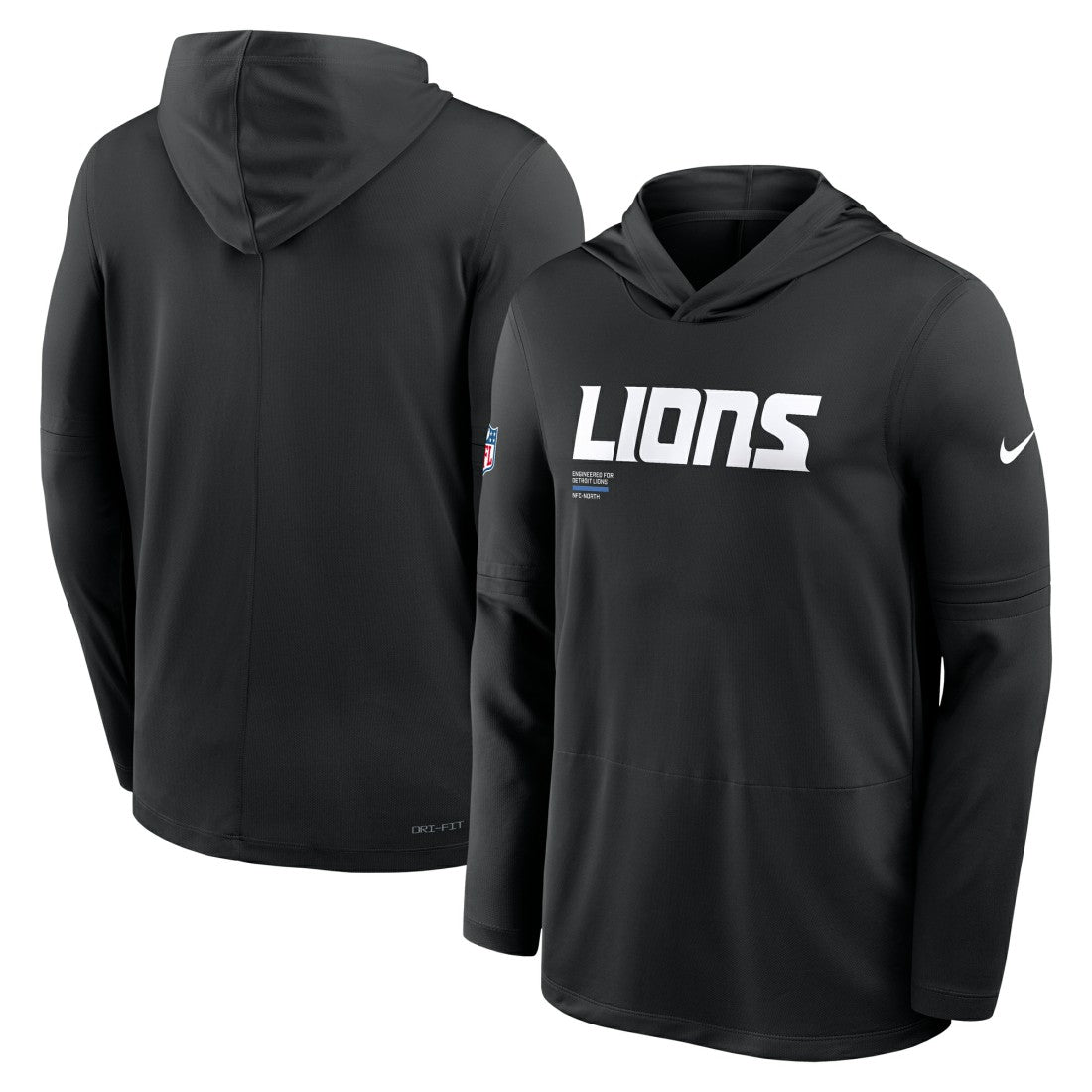 NFL Detroit Lions Big & Tall Sideline Dri-FIT Long Sleeve Hoodie T-Shirt