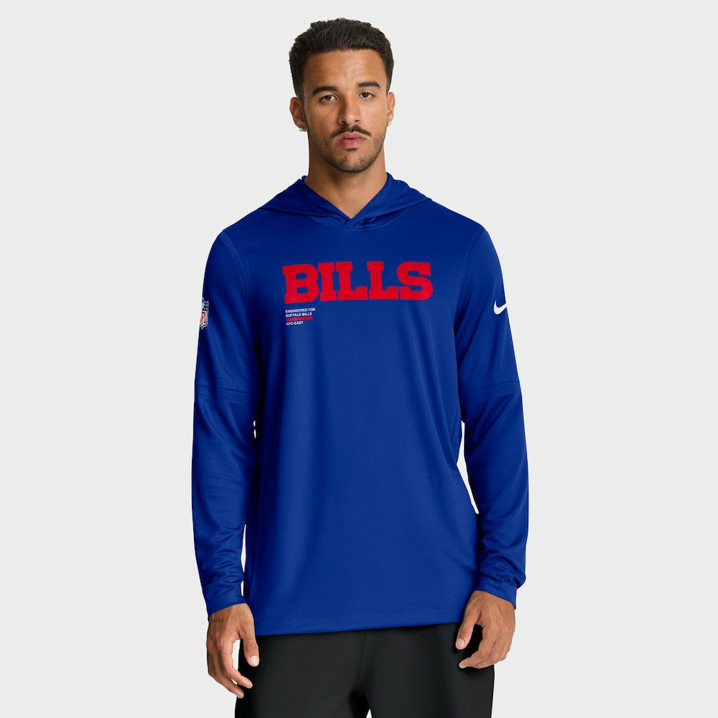 NFL Buffalo Bills Big & Tall Sideline Dri-FIT Long Sleeve Hoodie T-Shirt
