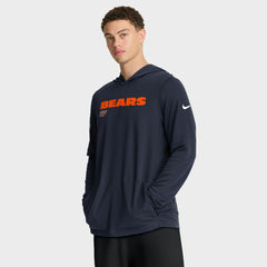 NFL Chicago Bears Big & Tall Sideline Dri-FIT Long Sleeve Hoodie T-Shirt